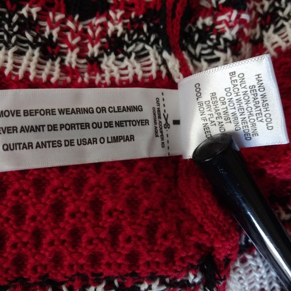 BRECKENRIDGE Sweater Cardigan Women's L Red Fair‎ Isle Full Zip Nordic Snowflake - Picture 12 of 14